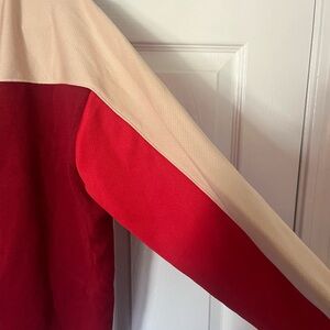 Colorblock Women's Jacket - Red and Beige